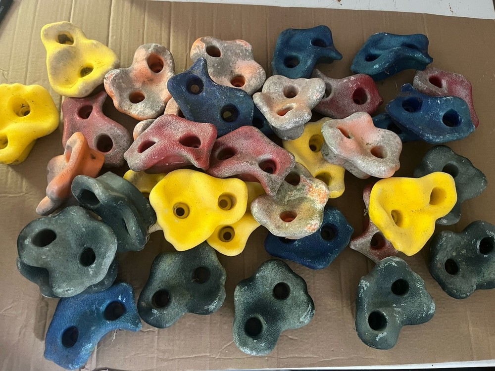 36 Piece Used Rock Climbing Holds Active Kid Play No Hardware
