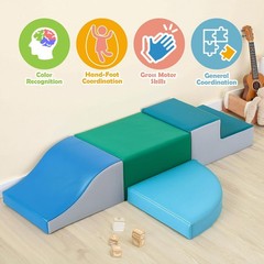 4-Pc Soft Play Climbing Set for Toddlers, PU Leather