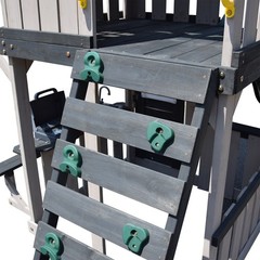 8IN1 Wooden Kids Swing Slide Set Playhouse,Rock Wall,Kitchen Backyard Playground