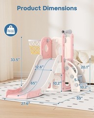 Toddler Slide, 6 in 1 Kids Indoor Slide for Toddlers 1-3, Baby Indoor and Out…