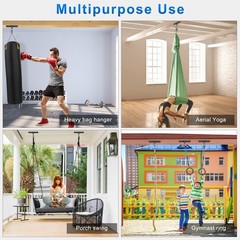 2Pack Ceiling Mount Swing Hanger with Bearing 900 LB Capacity Heavy Bag Hange…