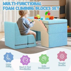 4 in 1 Foam Climbing Blocks for Toddlers, Indoor Soft Climb and Crawl Play Cl…