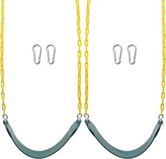 Heavy Duty 2-Pack Playground Swing Seats – Green, Supports 250lb, Includes 66…