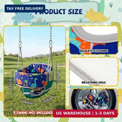 3PCS Toddler Baby Swing Seat Cushion Pad Dinosaur Full Bucket Insert Cover