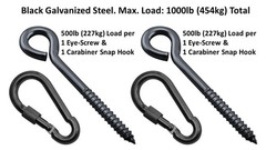 4 Pack Stainless Steel Screw Eye Hooks with Snap Hooks for Hammock Hanging
