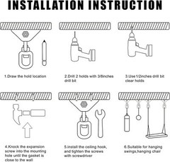 4 Pack of Heavy Duty Swing Hangers 1000 LB Capacity, 304 Stainless Steel