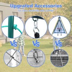 Kids Outdoor Heavy Duty Swing Set Seesaw Climbing Basket Playground 6in1 Playset