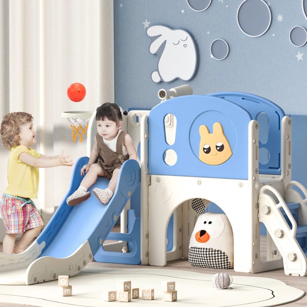 8-in-1 Toddler Climber and Slide Playset Indoor and Outdoor Playground for Kids