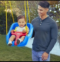 Little Tikes 2-in-1 Snug & Secure Swing High Back Blue Toddler Baby Seat