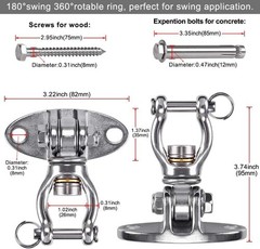 Silent Bearing Swivel Swing Hanger Stainless Steel Swing Hook Ceiling Mount Swin