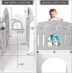 Kids Slide and Swing Set, 8 in 1 Toddler Slide Climber Indoor Outdoor Playground