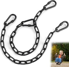 2 Pack 25in Heavy Duty Swing Chains with 4 Carabiners, Black Stainless Steel …