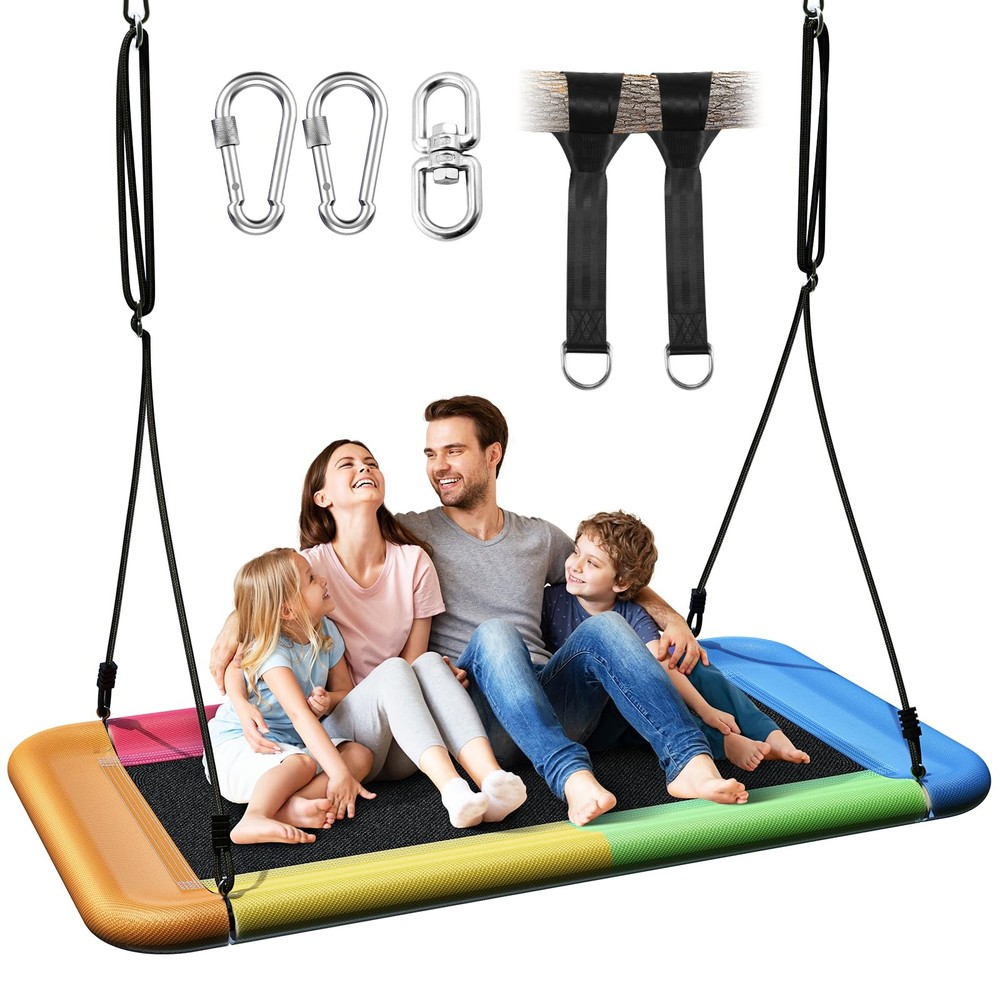 Rainbow Swing 60×32 Heavy Duty Platform Swing 700lbs Load Capacity Kids Adults