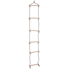 Bigjigs Toys Kids Rope Ladder (2.1m) with 6 Wooden Rungs – Sturdy Outdoor Toy