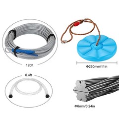 120 ft Zip Line Kit for Kids Adult Trolley Slackers Zipline Up to 500 lb