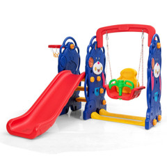 3-In-1 Toddler Climber and Swing Playset with Basketball Hoop