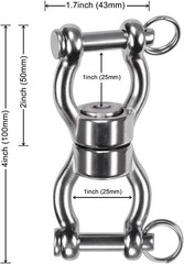 Silent Bearing Heavy-Duty Swing Swivel, 360° Rotation, 1200LB Capacity – 2 Pack