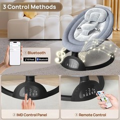 Baby Swings for Infants, Portable Baby Swing for Indoor and Outdoor, Bluetoot…