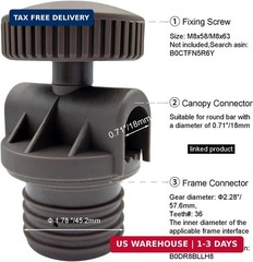 Garden Swing Plastic Fittings for GT Wicker Swing GCS00229C, Fits 23/32″ Round S