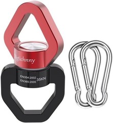 Black Red Aluminum 35KN Swing Swivel with 2 Carabiners for Kids & Aerial