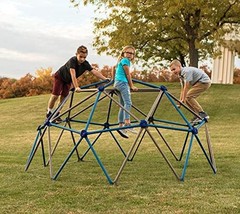 90939 Geometric Dome Climber Jungle Gym, 4.5′ High x 9′ Wide, Blue & Brown