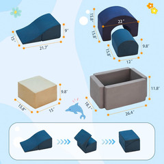 Climbing Toys and Blocks – Indoor Soft Foam Climber Playset for Toddlers, Kids,