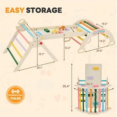 9-in-1 Pikler Triangle Set for Toddlers, Foldable Montessori Climbing Toys In…