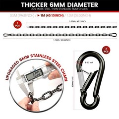 1000LB Heavy Duty Hanging Swing Chain, 6mm Thick 304 Stainless Steel Hanging …