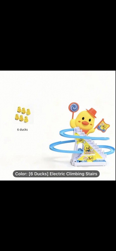 Duck Climbing Stairs Electric Duck Slide Toy with LED Lights and Music 6 Pcs