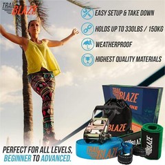 Trailblaze Slackline Kit with Tree Protectors | Slack Lines for Backyard for Kid