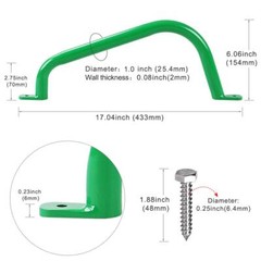 2 Set Metal Playground Safety Handle 17 inch, Outdoor Swing Set Safety Grab Bar