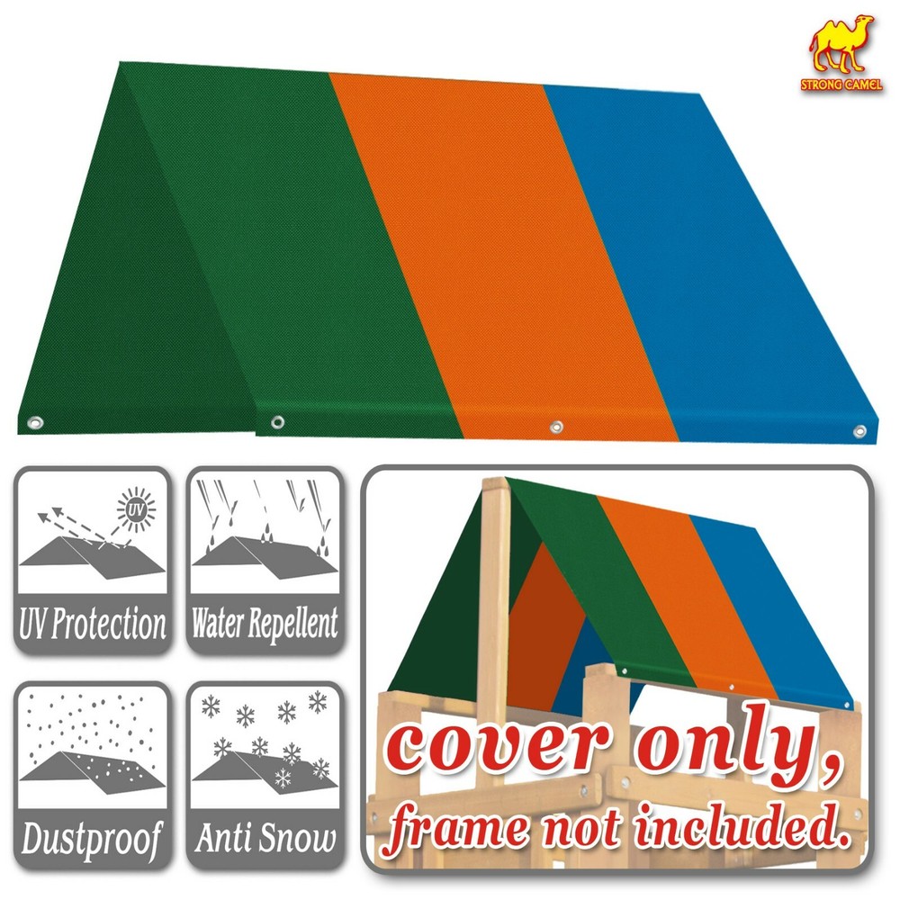 52″x94″ Multi-Color Replacement Tarp Canopy Wood Playset Roof Shade w Hardware
