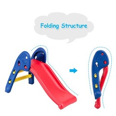 2 Step Children Folding Slide Plastic Fun Toy Up-down For Kids Indoor & Outdoor