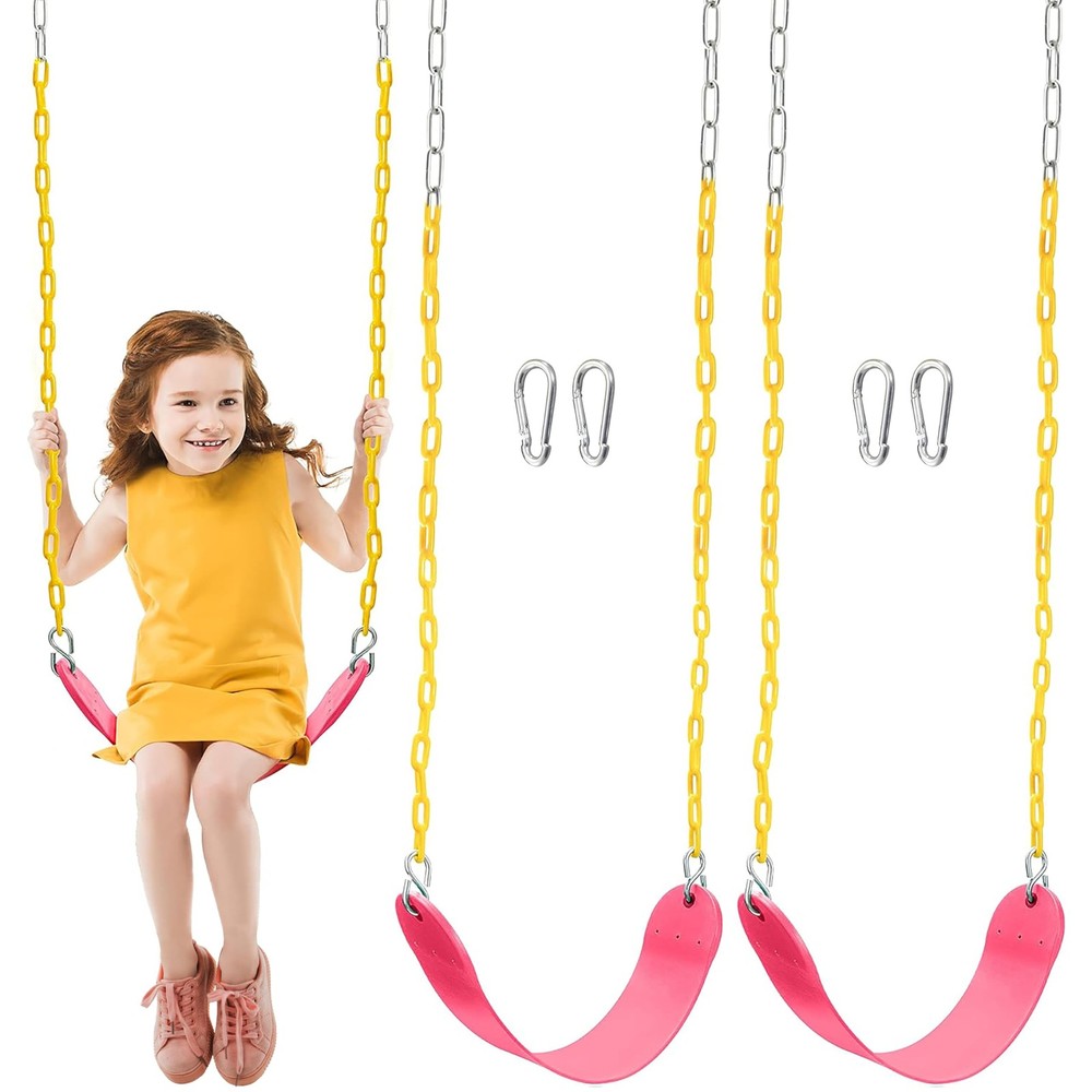 Heavy Duty Swing Seat Replacement 2 Pack Pink EVA Plastic Playground Accessories