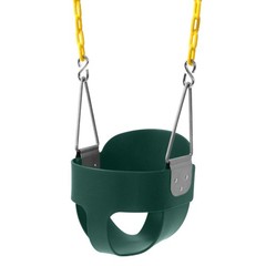 High Back Full Bucket Toddler Swing Seat with Yellow Chains – Fully Assembled Ba