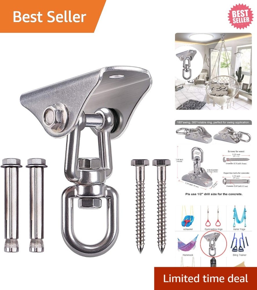 Durable Stainless Steel Ceiling Mount Swing Hook – Perfect for Hammocks & Swings