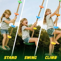 Tree Swing for Kids, 330LB Capacity Heavy Duty Climbing Rope with Green