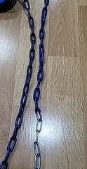 Swings For Outdoor Swingset. Pair Of 2 Blue Vinyl Seats With Chains And Connect
