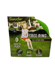 Swurfer Tree Swing Ring 3-in-1 Outdoor Tree Disc Swing Climbing Rope to Sit Stan
