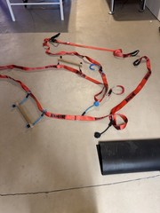 NinjaLine Outdoor Obstacle Course Slackline Kit with Rings and Bar.