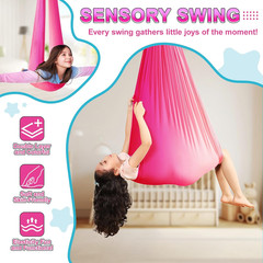 Swing Stand with Sensory Swing, Swing Frame with Pod Swing, X-Shaped Swing Set,
