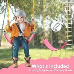 Single Swing Kit for Kids: Easy Install Pink Backyard Swing Set Replacement