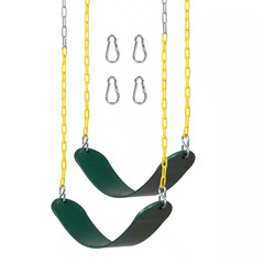 Green Heavy Duty Swing Seats Replacement for Swing Set (2-Pack) with Rust-Resist