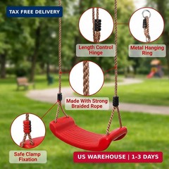 WUWEOT Tree Swing Seat, Outdoor Kids Swing Seat, 220 lbs Hanging Plastic Tree Se