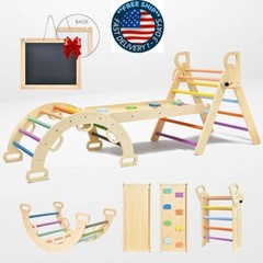 Pikler Triangle Set Rainbow Pikler Juego de escalada para niños pequeños, neuvo.