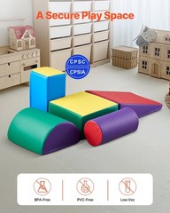 5PCS Foam Climbing Blocks Toddler Climb Crawl Play Set Indoor Soft Play Gym