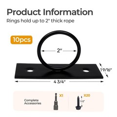 10 Pack 2inch Rope Support Holder