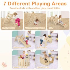7-in-1 Indoor Climbing Toys for Toddlers w/ Reversible Ramp Sea Lion Rocker