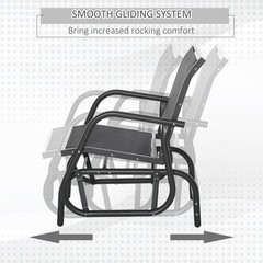 Patio Glider Swing Set: 2-Piece, Steel, Breathable Mesh, 29.5″ W, 264lb
