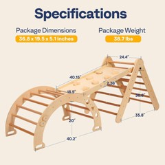 8 in 1 Pikler Triangle Set Wooden Climbing Toys for Toddlers Montessori Climbing